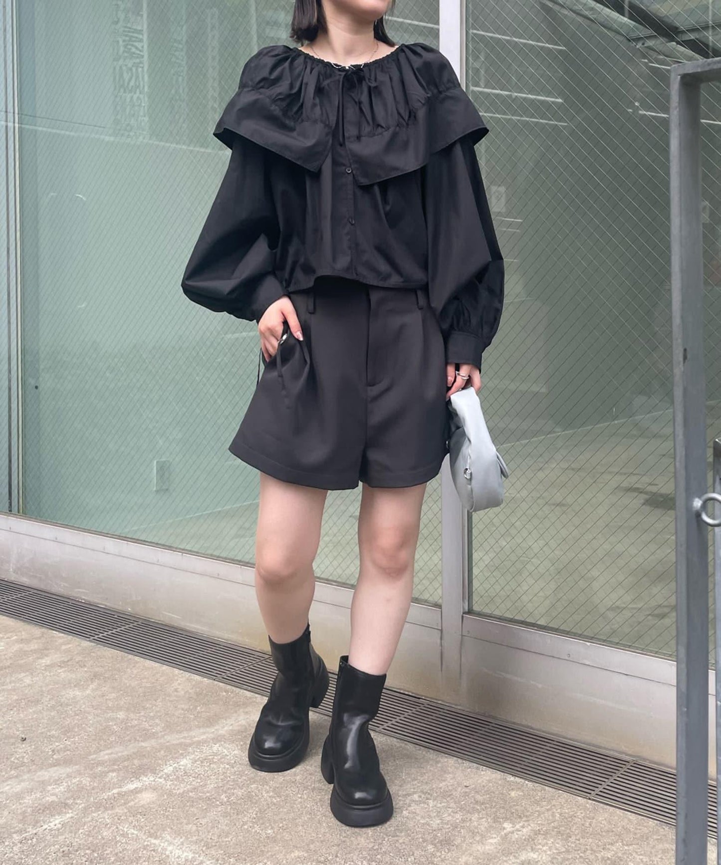 【3色展開】中長款領口襯衫