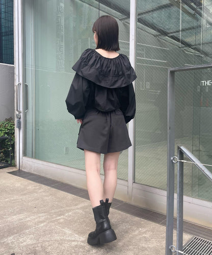 【3色展開】中長款領口襯衫