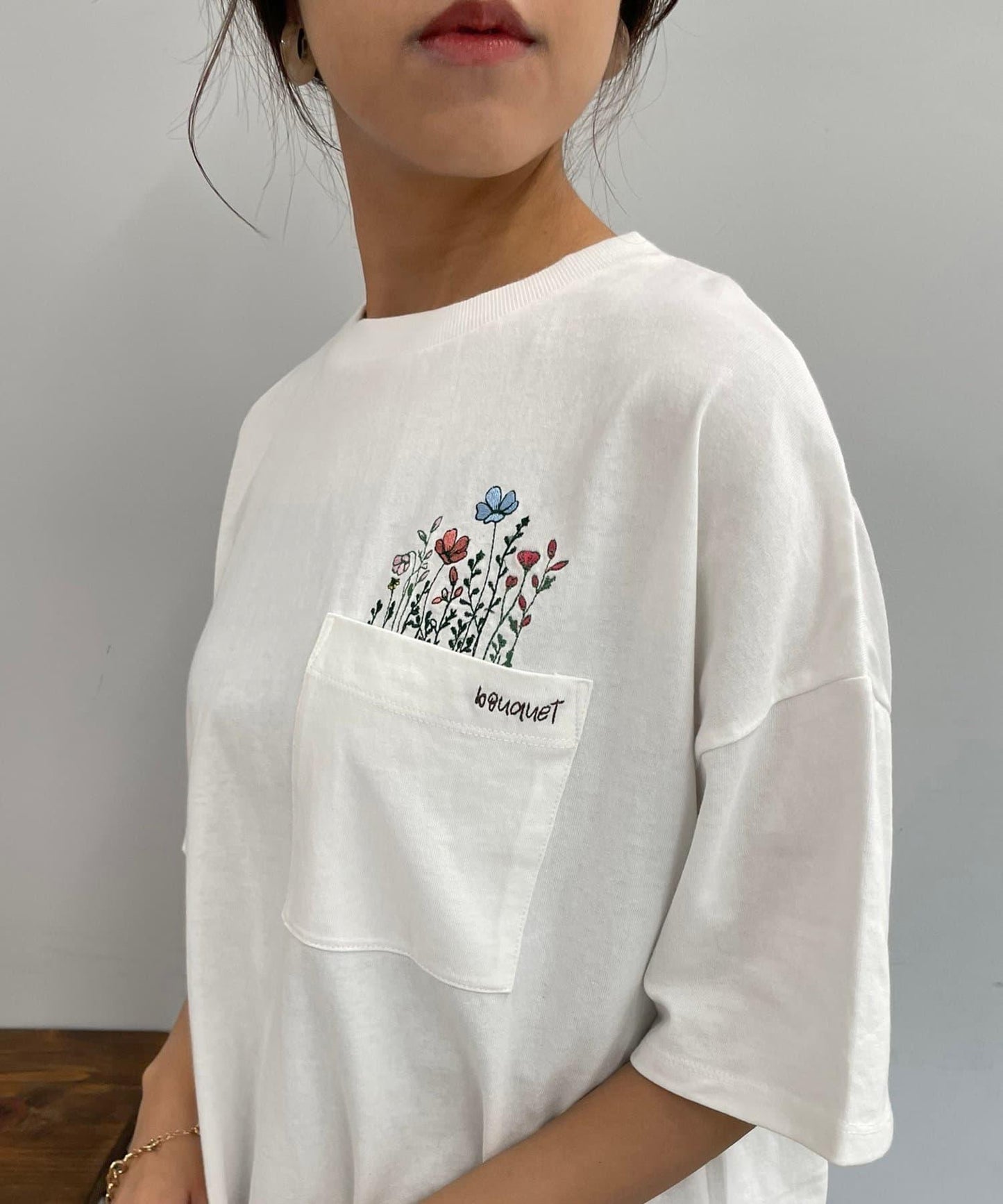 【NAO】口袋刺繡T-shirt