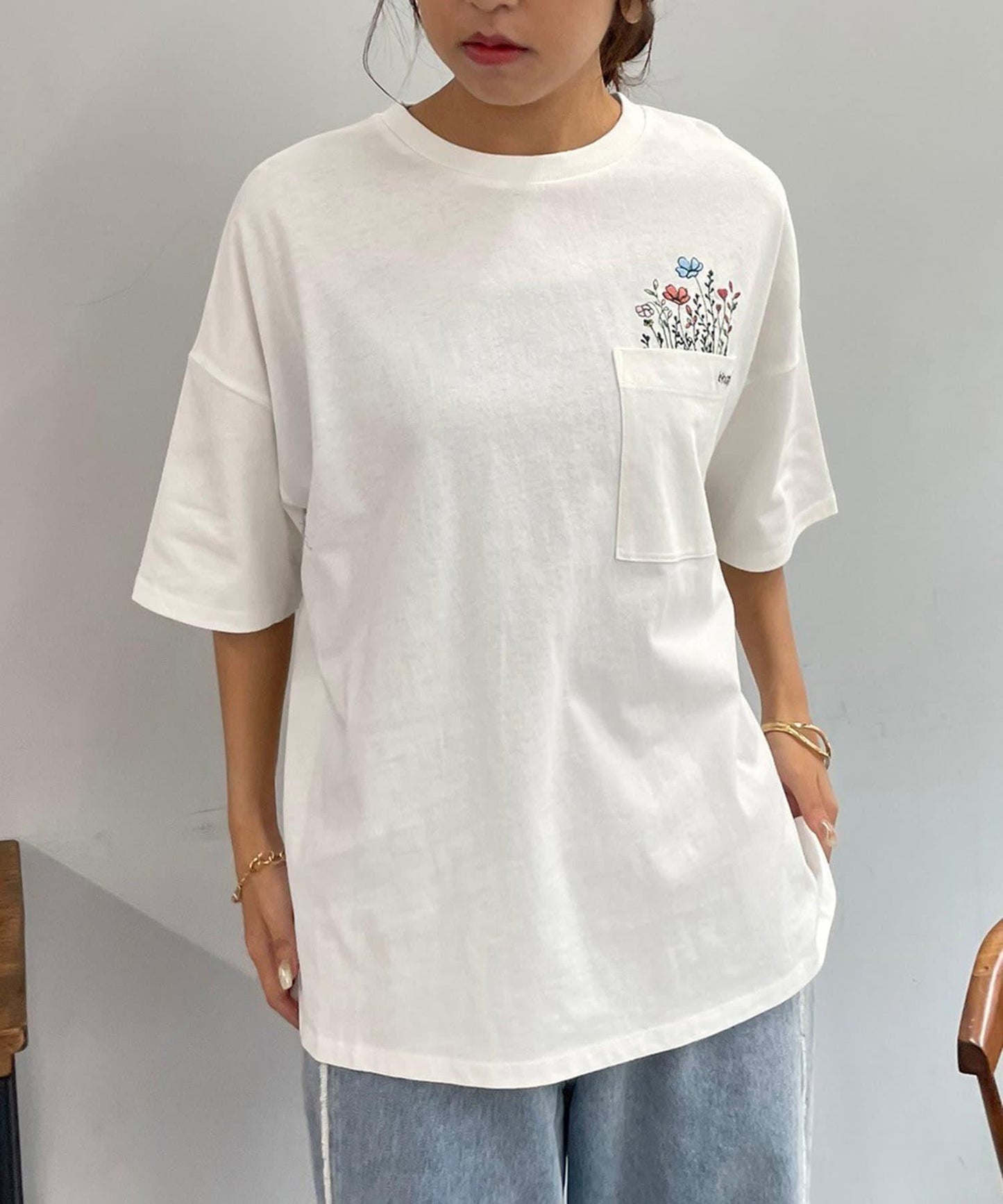 【NAO】口袋刺繡T-shirt