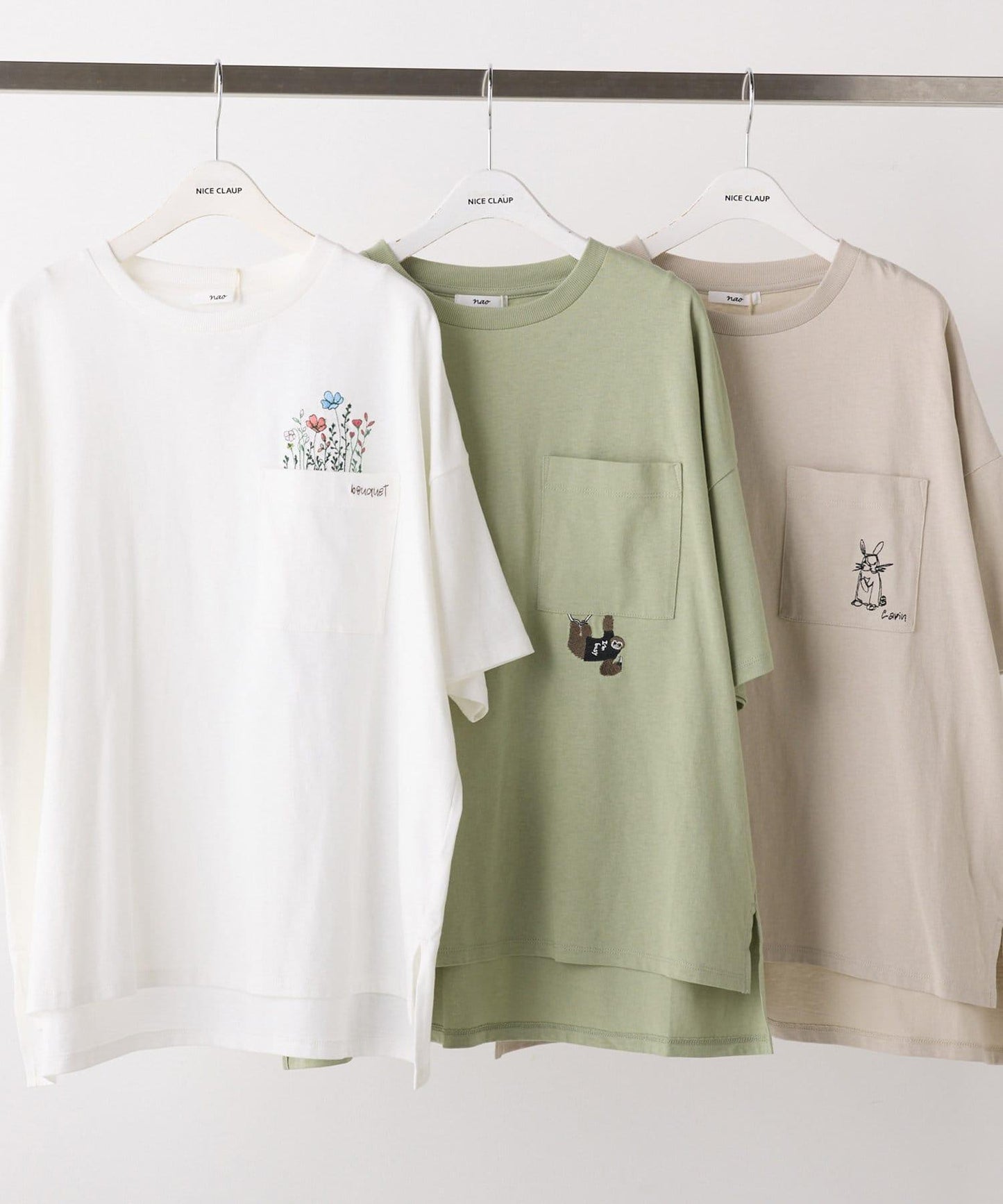 【NAO】口袋刺繡T-shirt