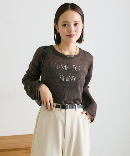 刺繡薄紗針織衫