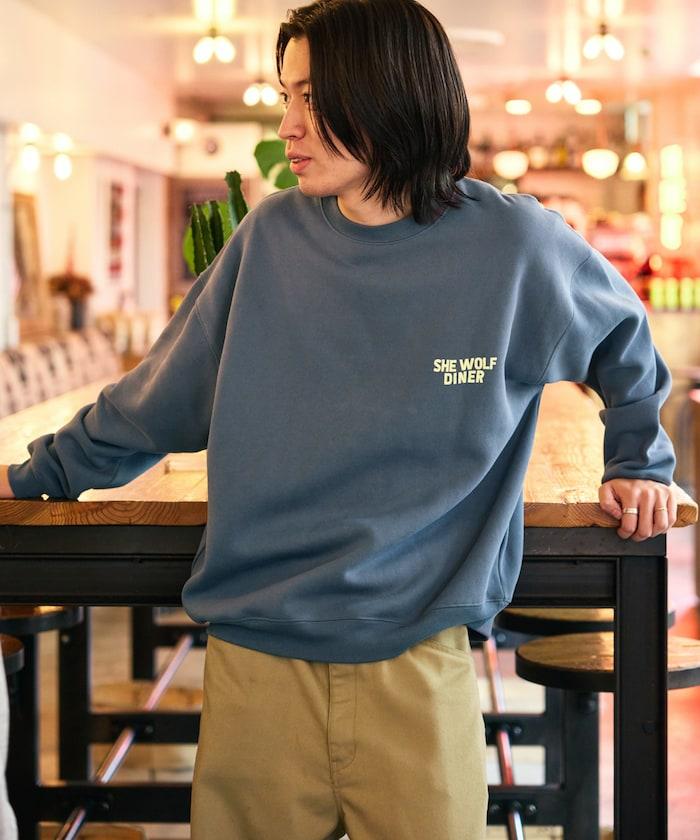 SHE WOLF DINER×FREAK'S STORE/海狼餐廳 聯名 大尺寸 後背印花 圓領衛衣 CAR