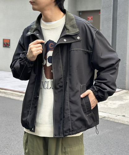 立領針織夾克