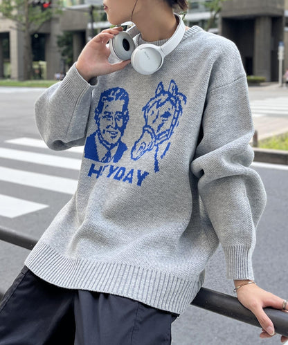 混色提花針織衫
