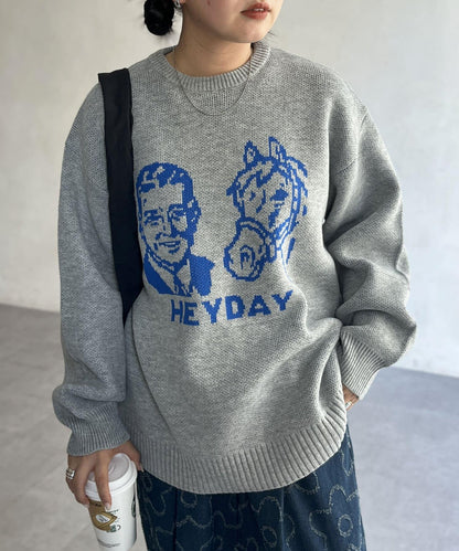 混色提花針織衫