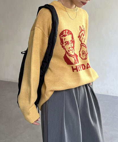 混色提花針織衫