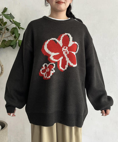 混色提花針織衫