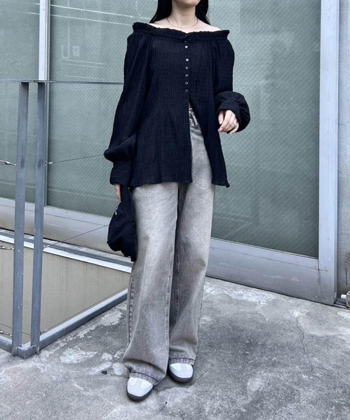 透視格紋襯衫