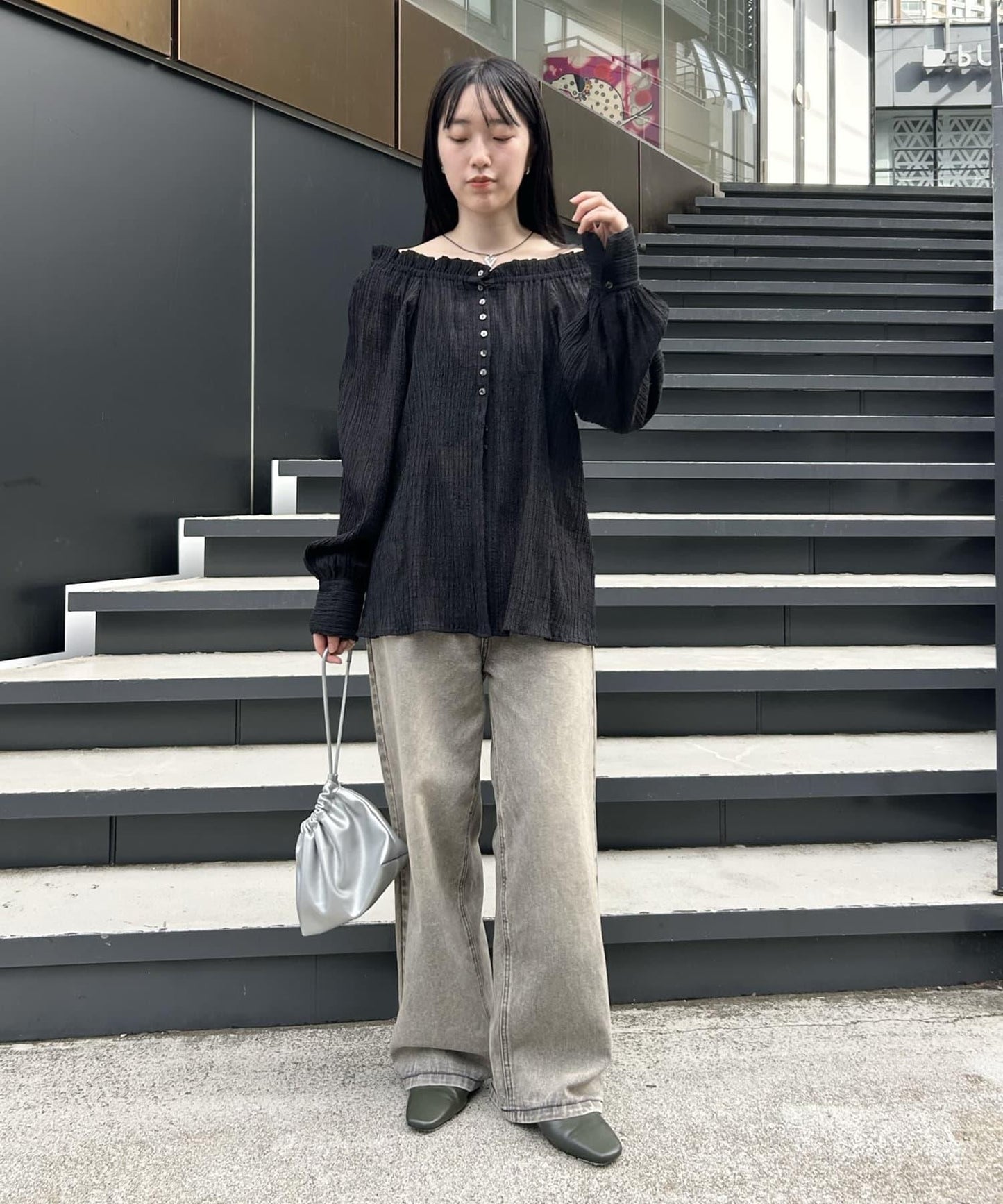 透視格紋襯衫