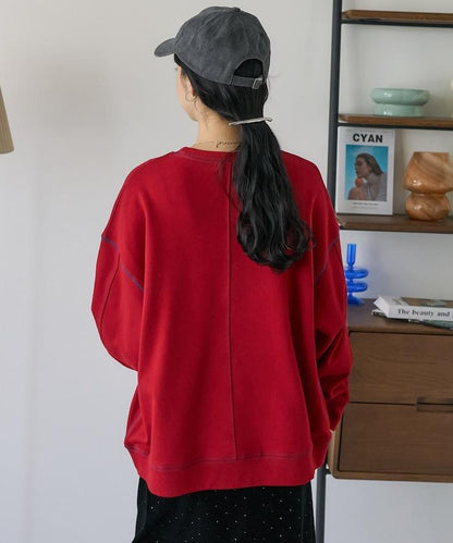配色拼接 刺繡衛衣
