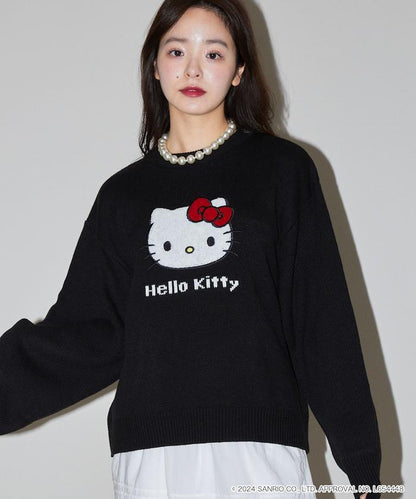 "HELLO KITTY/《Hello Kitty》" 相良刺繡針織衫 限定推出