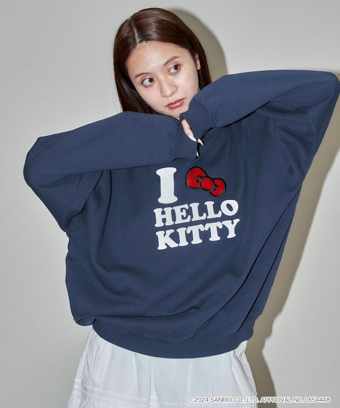 "HELLO KITTY/《Hello Kitty》"標誌 風琴褶 刺繡衛衣