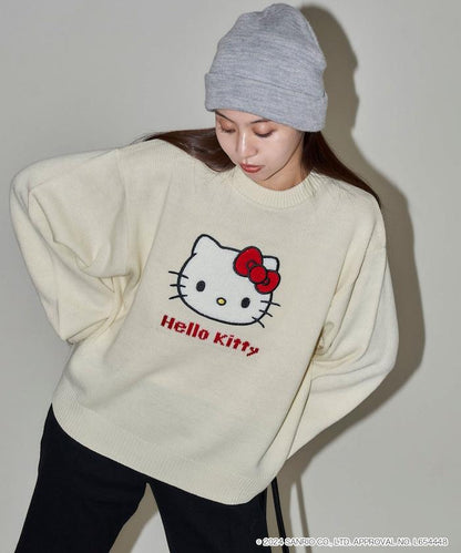 "HELLO KITTY/《Hello Kitty》" 相良刺繡針織衫 限定推出