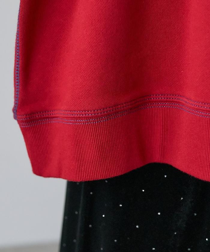 配色拼接 刺繡衛衣