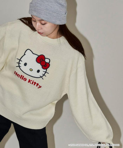 "HELLO KITTY/《Hello Kitty》" 相良刺繡針織衫 限定推出