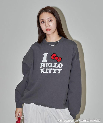 "HELLO KITTY/《Hello Kitty》"標誌 風琴褶 刺繡衛衣