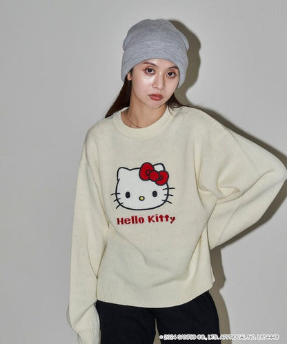 "HELLO KITTY/《Hello Kitty》" 相良刺繡針織衫 限定推出