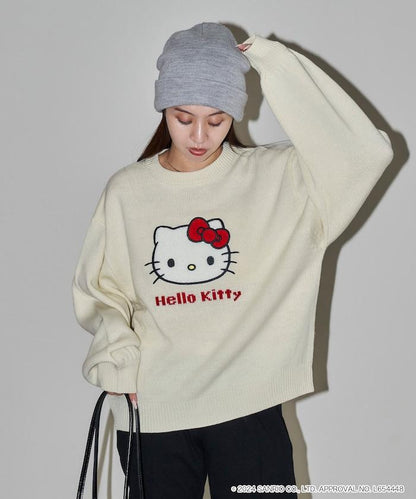 "HELLO KITTY/《Hello Kitty》" 相良刺繡針織衫 限定推出