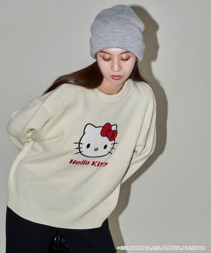 "HELLO KITTY/《Hello Kitty》" 相良刺繡針織衫 限定推出