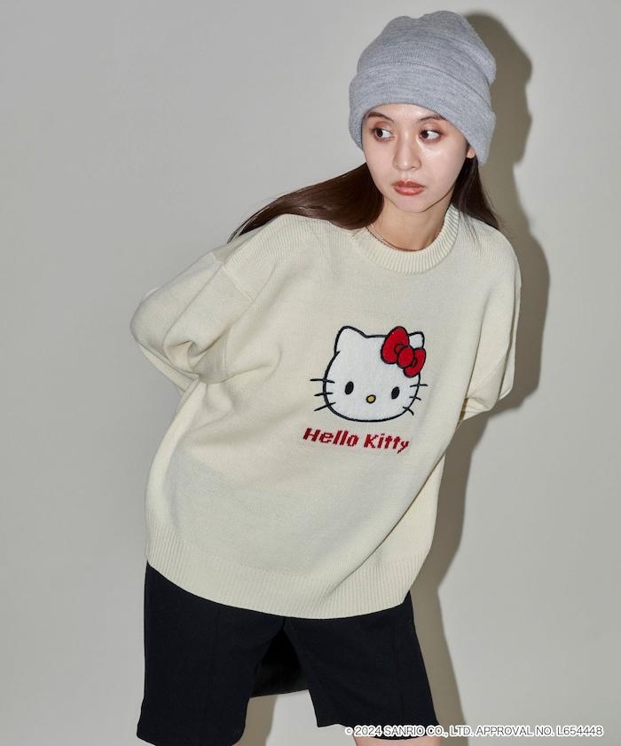 "HELLO KITTY/《Hello Kitty》" 相良刺繡針織衫 限定推出