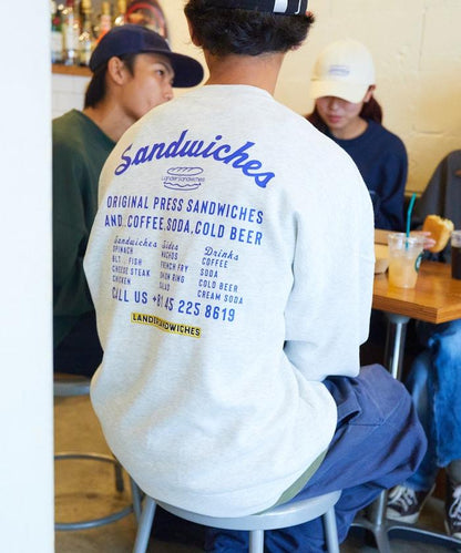 LANDER SANDWICHES×FREAK'S STORE 蘭德 聯名 大尺寸 後背印花 圓領衛衣