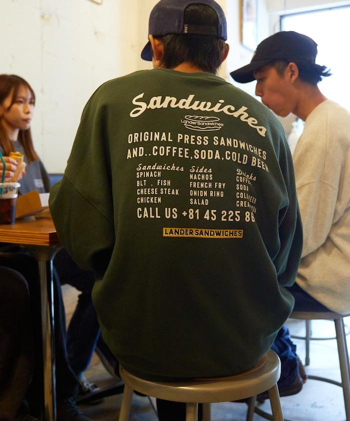 LANDER SANDWICHES×FREAK'S STORE 蘭德 聯名 大尺寸 後背印花 圓領衛衣