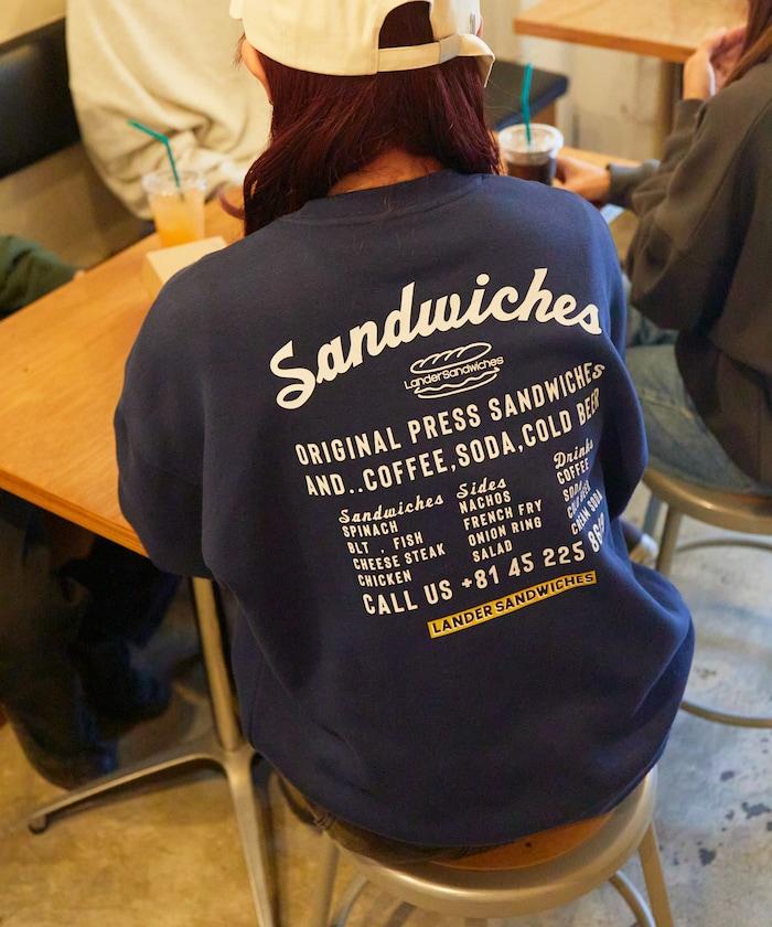 LANDER SANDWICHES×FREAK'S STORE 蘭德 聯名 大尺寸 後背印花 圓領衛衣