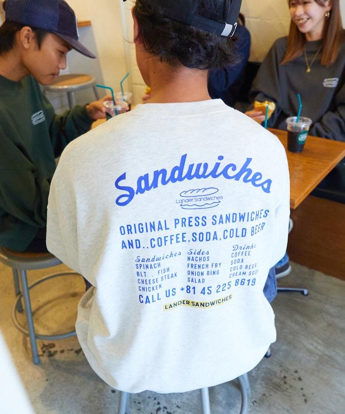 LANDER SANDWICHES×FREAK'S STORE 蘭德 聯名 大尺寸 後背印花 圓領衛衣