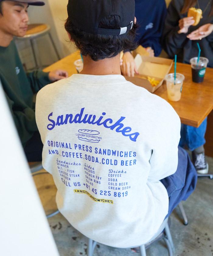 LANDER SANDWICHES×FREAK'S STORE 蘭德 聯名 大尺寸 後背印花 圓領衛衣