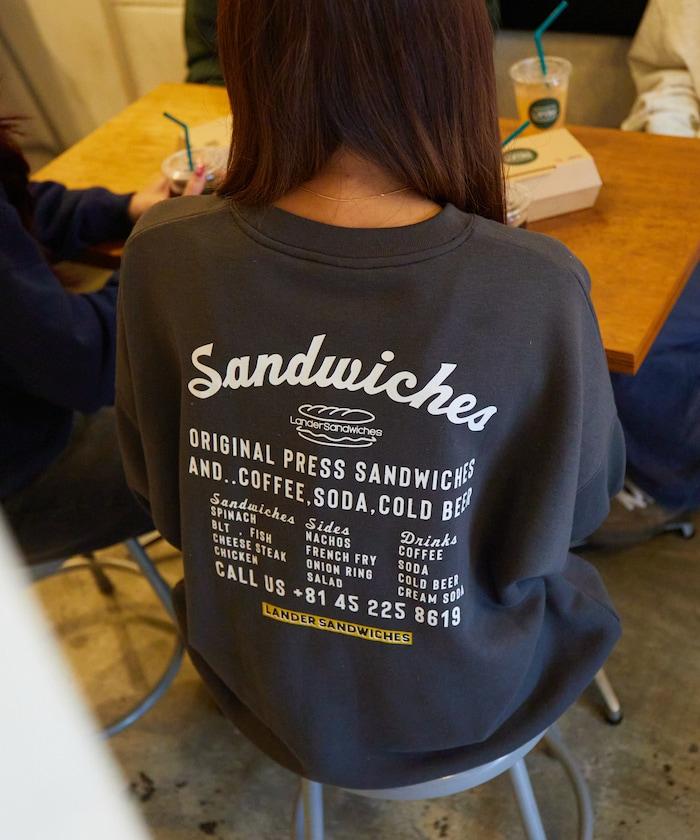 LANDER SANDWICHES×FREAK'S STORE 蘭德 聯名 大尺寸 後背印花 圓領衛衣