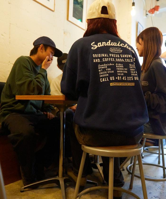 LANDER SANDWICHES×FREAK'S STORE 蘭德 聯名 大尺寸 後背印花 圓領衛衣