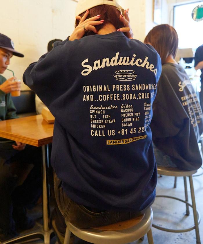 LANDER SANDWICHES×FREAK'S STORE 蘭德 聯名 大尺寸 後背印花 圓領衛衣