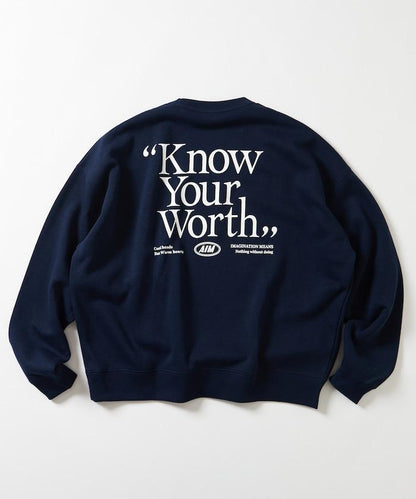 大尺寸後背印花圓領衛衣 瞭解自己的價值