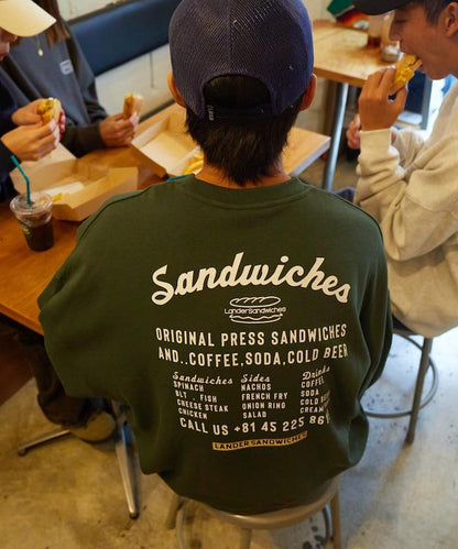 LANDER SANDWICHES×FREAK'S STORE 蘭德 聯名 大尺寸 後背印花 圓領衛衣