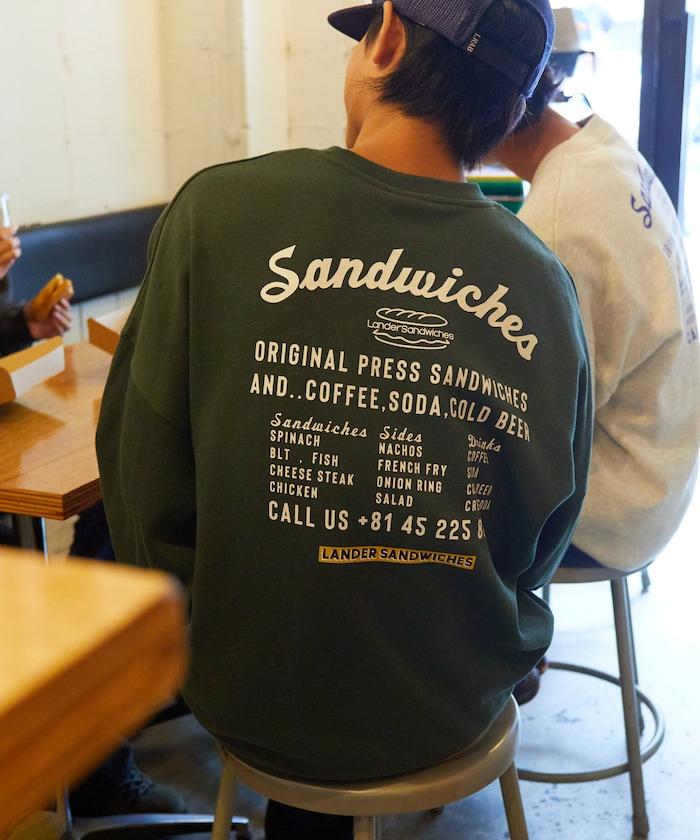 LANDER SANDWICHES×FREAK'S STORE 蘭德 聯名 大尺寸 後背印花 圓領衛衣