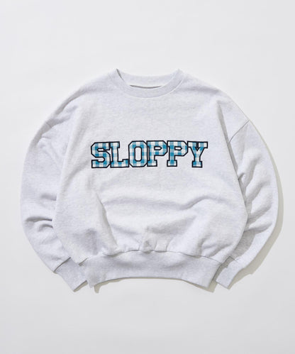 【SLOPPY/斯洛比】格紋刺繡logo毛衣crew
