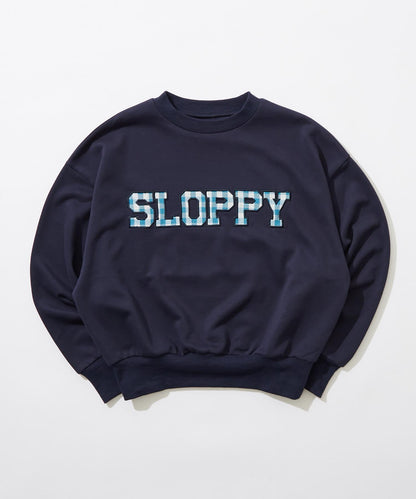 【SLOPPY/斯洛比】格紋刺繡logo毛衣crew