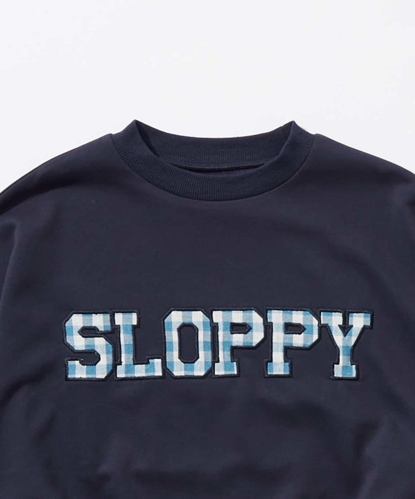 【SLOPPY/斯洛比】格紋刺繡logo毛衣crew