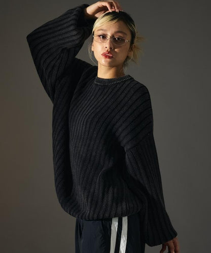 MR HEARTS 先生之心 WIDE RIB CREW NECK KNIT