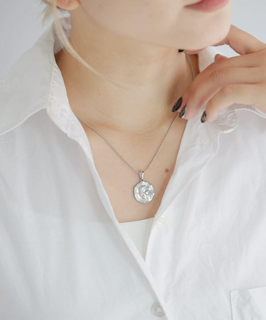 《金屬過敏適用/不鏽鋼》蛇骨鏈×硬幣項鍊