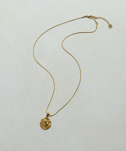 《金屬過敏適用/不鏽鋼》蛇骨鏈×硬幣項鍊