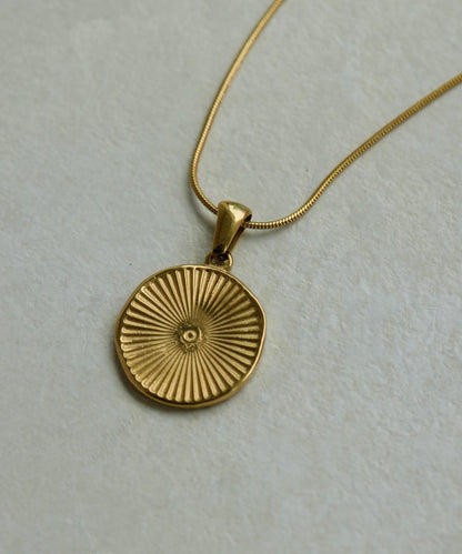 《金屬過敏適用/不鏽鋼》蛇骨鏈×硬幣項鍊