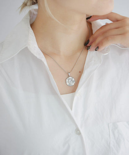 《金屬過敏適用/不鏽鋼》蛇骨鏈×硬幣項鍊