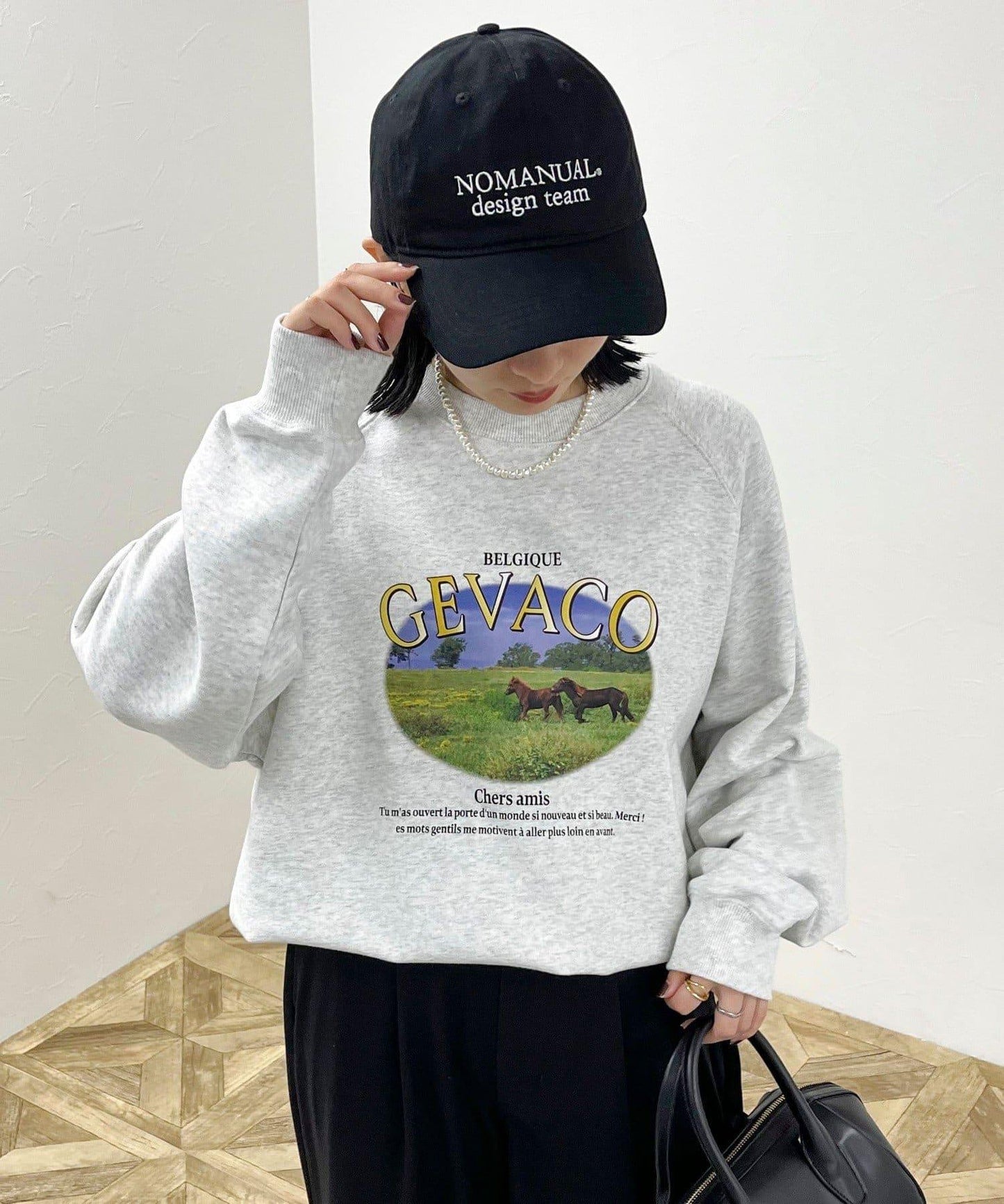 【GEVACO/ゲバコ】內毛印花衛衣套頭衫