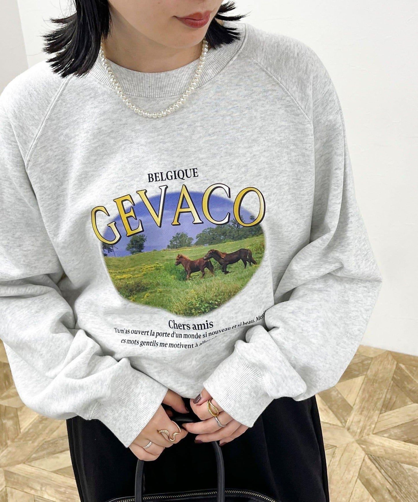 【GEVACO/ゲバコ】內毛印花衛衣套頭衫