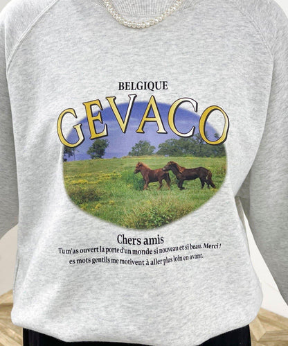 【GEVACO/ゲバコ】內毛印花衛衣套頭衫