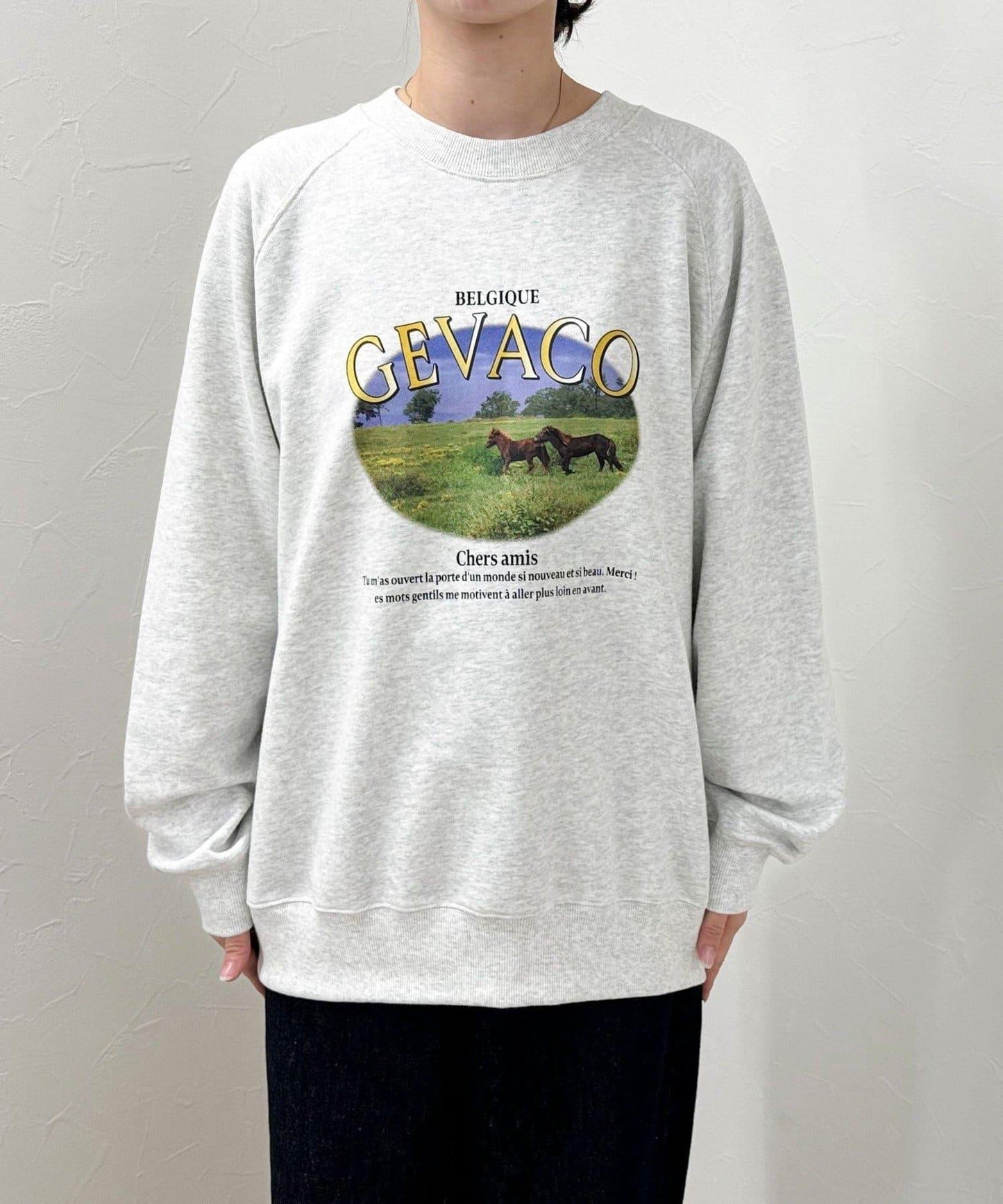 【GEVACO/ゲバコ】內毛印花衛衣套頭衫