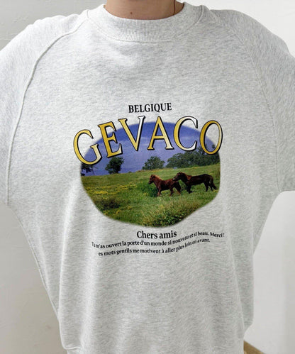 【GEVACO/ゲバコ】內毛印花衛衣套頭衫