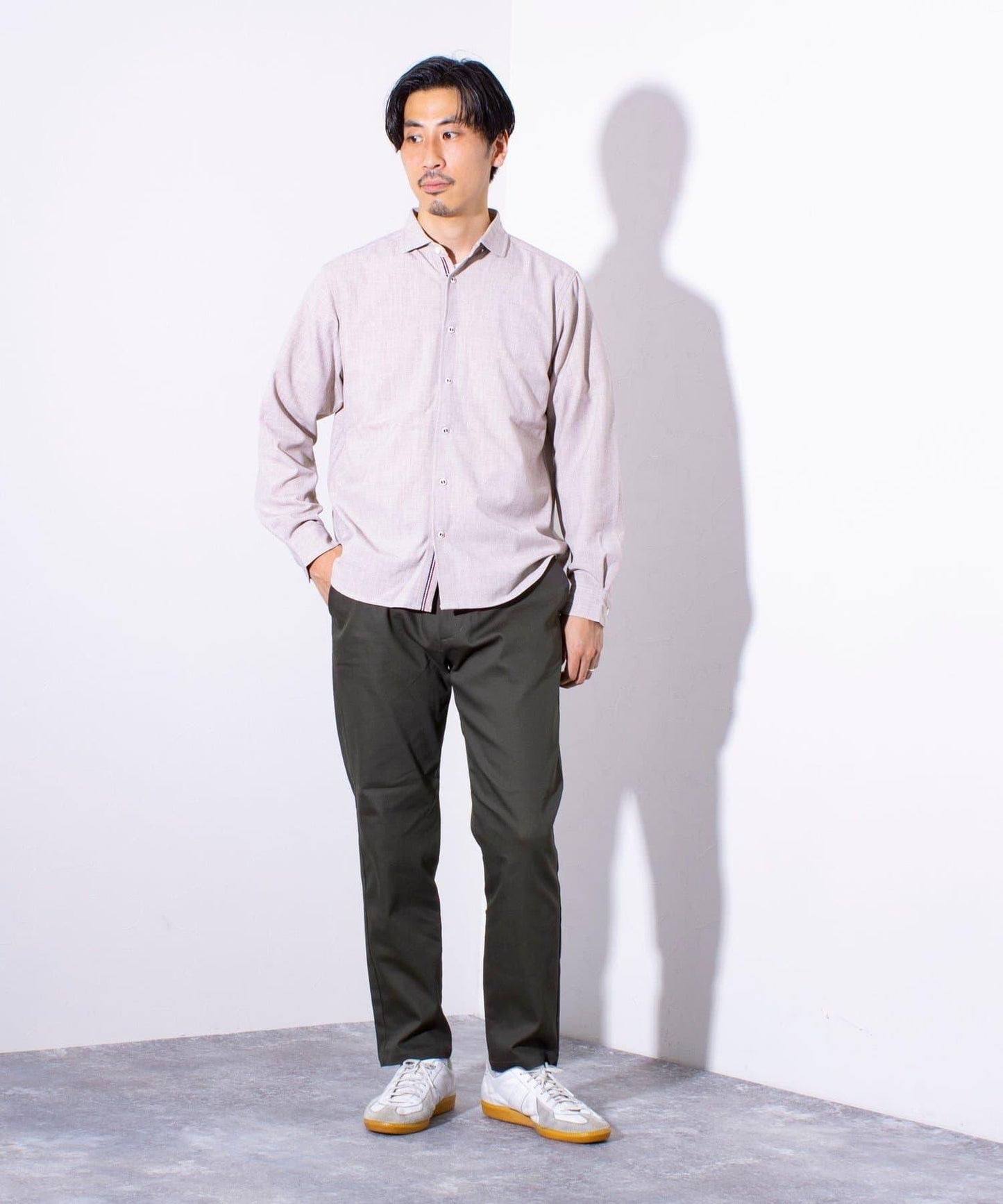 【商務休閒款式】【GLOSTER】羊毛仿 帆布襯衫